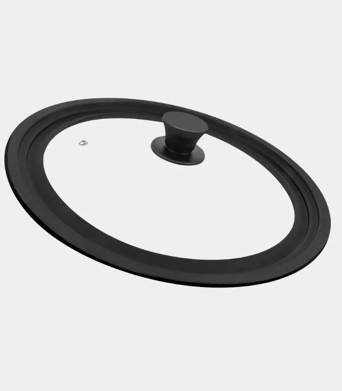Universal lid glass Ø 28/30/32 cm - silicone rim, heat-resistant & with steam hole - Eratec - Germany GmbH
