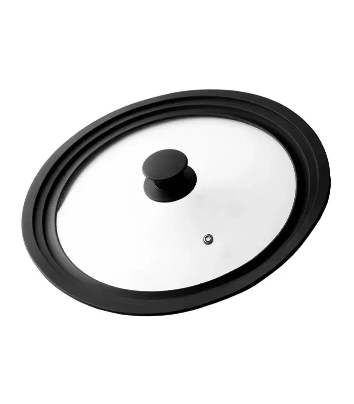 Universal lid glass Ø 28/30/32 cm - silicone rim, heat-resistant & with steam hole - Eratec - Germany GmbH