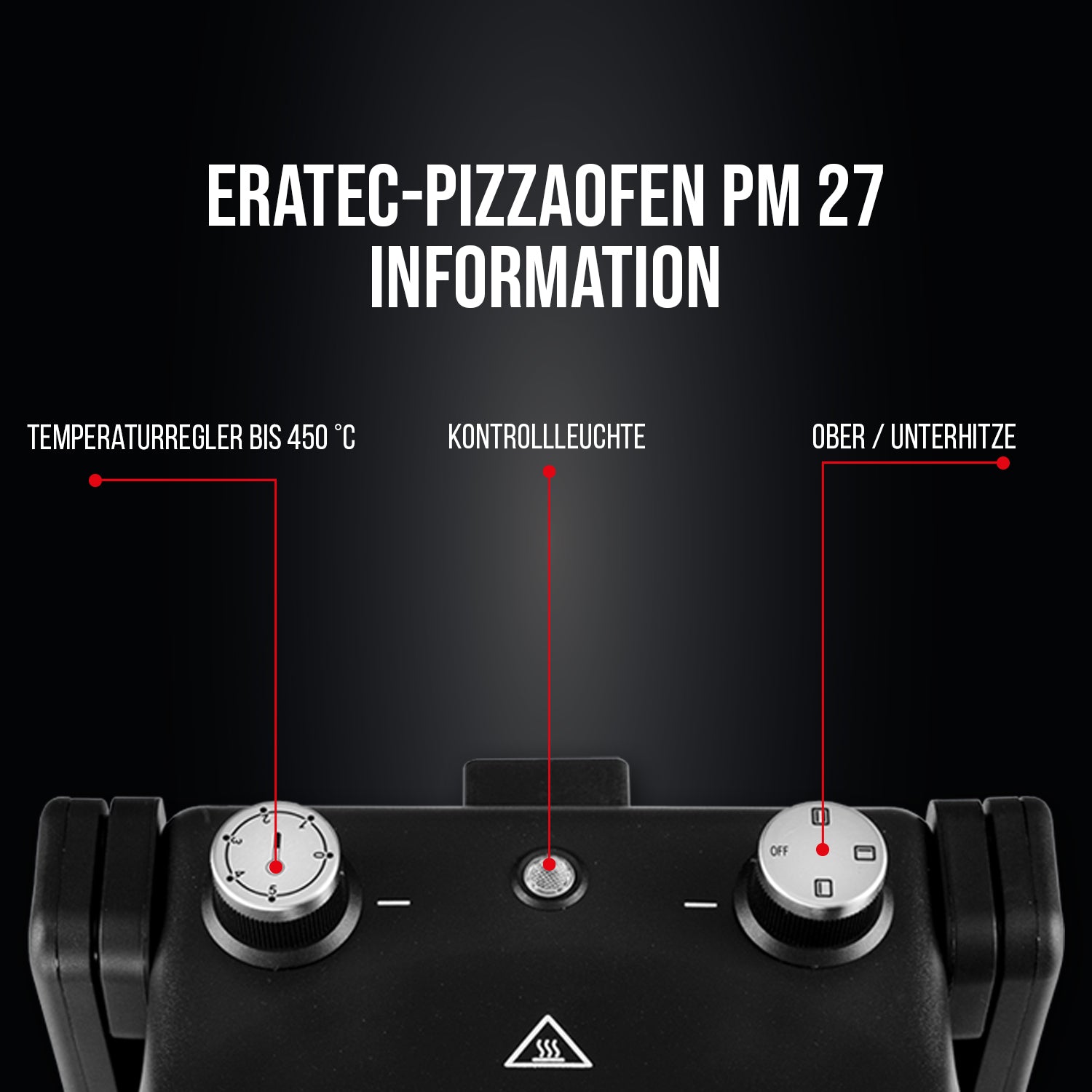 ERATEC Taş Fırınlı Pizza Ocağı PM-27 Komple Set – 400°C'ye Kadar Elektrikli Pizza Fırını