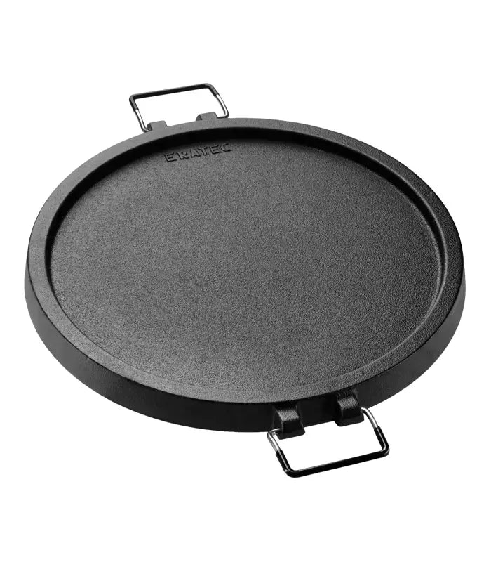 Cast iron grill plate Ø 32 cm with 2 handles - for pizza oven, stove & grill - Eratec - Germany GmbH