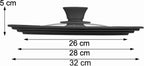 ERATEC Glasdeckel Universal Ø 28/30/32 cm – mit Silikonrand & Dampfloch