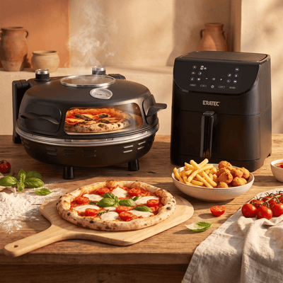 ERATEC Küchen-Bundle: Pizza-Steinofen PM-27 + Heißluftfritteuse AF-60 XXL - Eratec-Germany GmbH