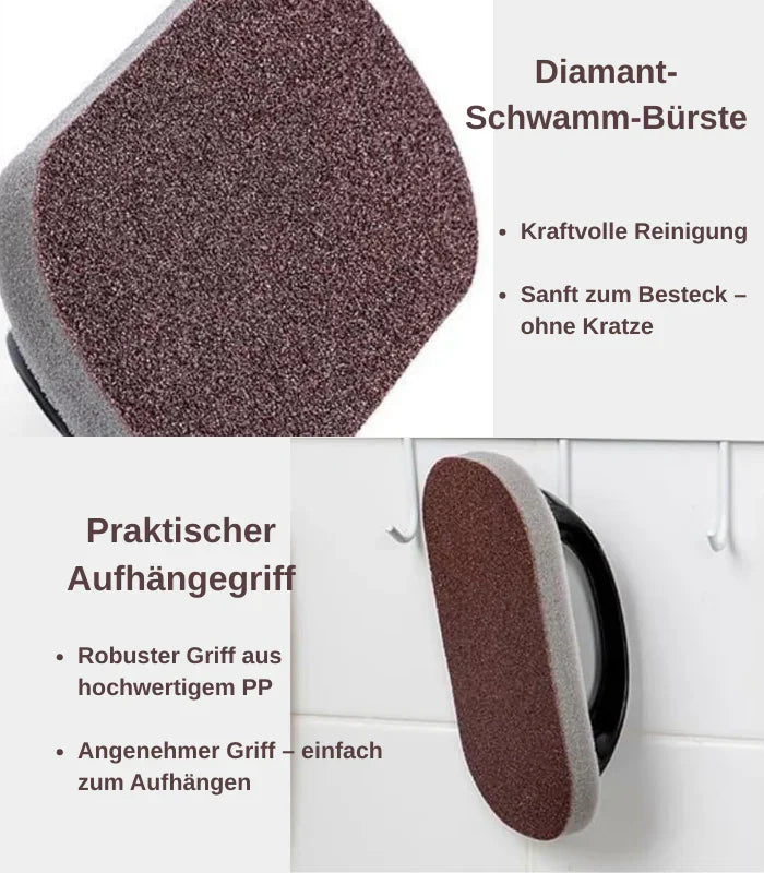 ERATEC Pizzastein-Reinigungsbürste – Schwammbürste ohne Chemie