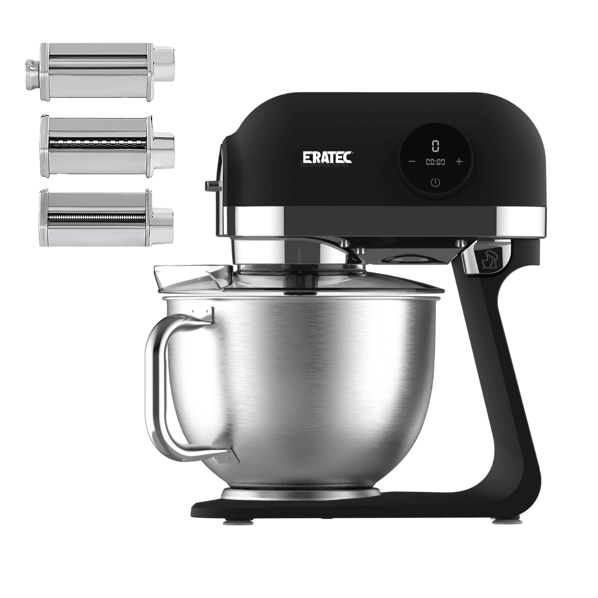 ERATEC Nudelwalzen-Set Edelstahl 3-teilig – Pasta-Aufsatz für Küchenmaschine KF-967 - Eratec-Germany GmbH