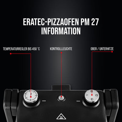 ERATEC Taş Fırınlı Pizza Ocağı PM-27 Komple Set – 400°C'ye Kadar Elektrikli Pizza Fırını