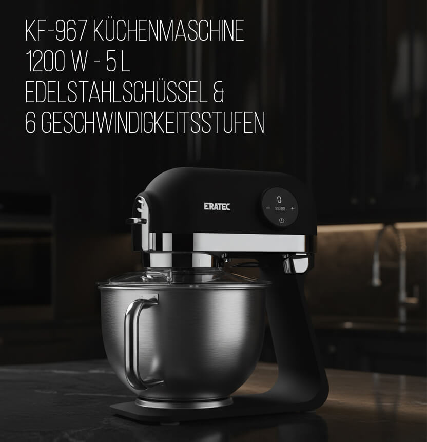 Küchenmaschine 1200W KF-967 – 5L Edelstahlschüssel & 6 Geschwindigkeitsstufen