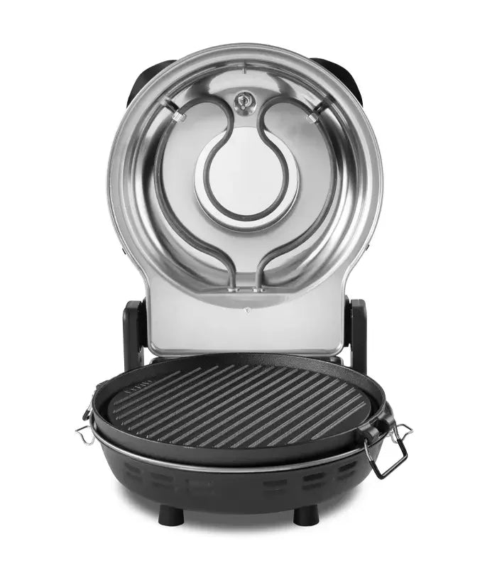 ERATEC Gusseisen-Grillplatte Ø 32 cm – beidseitig nutzbar mit 2 Griffen