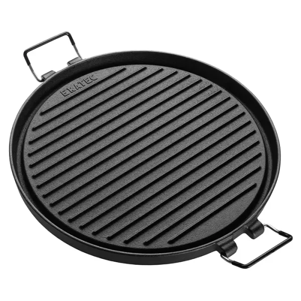 Original ERATEC Cast Iron Grill Plate – with 2 Handles, Ø 32 cm