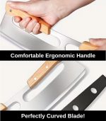 Premium Stainless Steel Pizza Cutter 35 cm with Wooden Handle & Protective Cover – Sharp, Durable Rocker Blade - Image 3